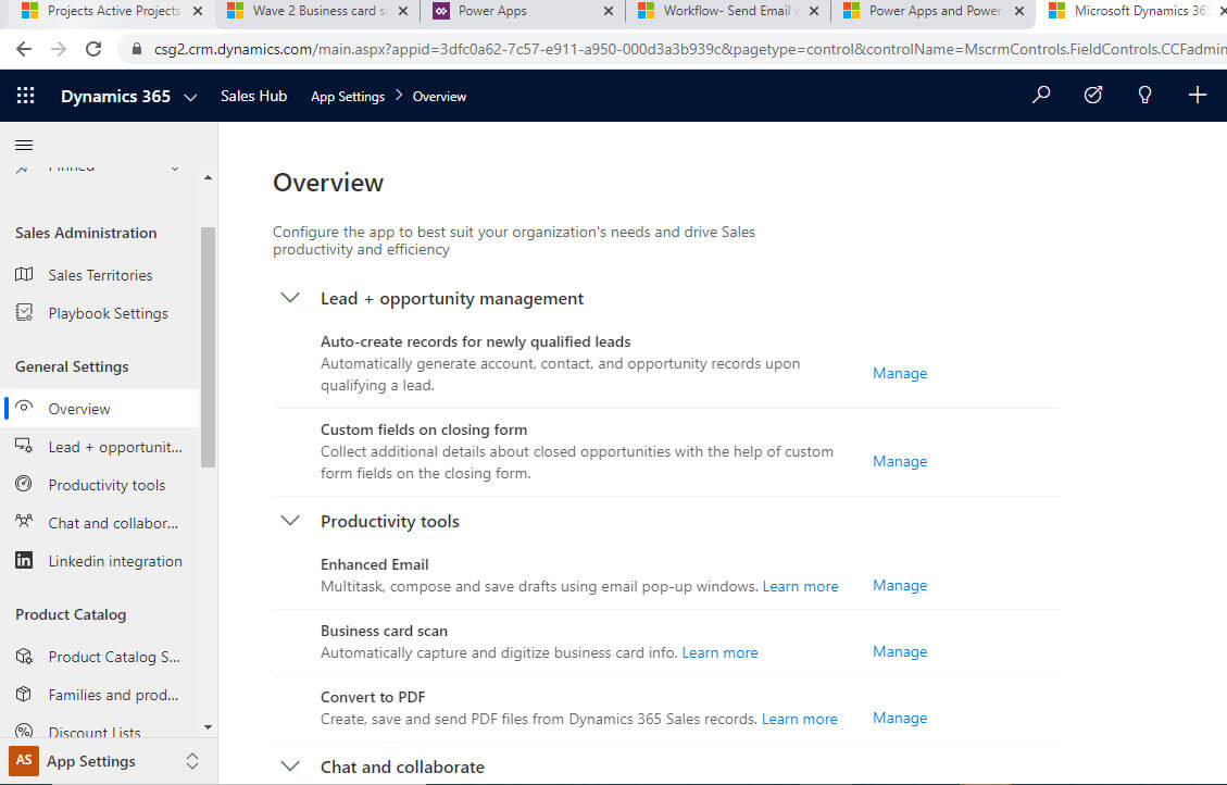 Dynamics 365 Scanning a Business Card Configuration 