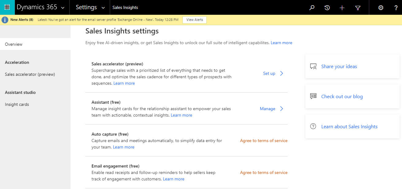 Sales Insights Configuration